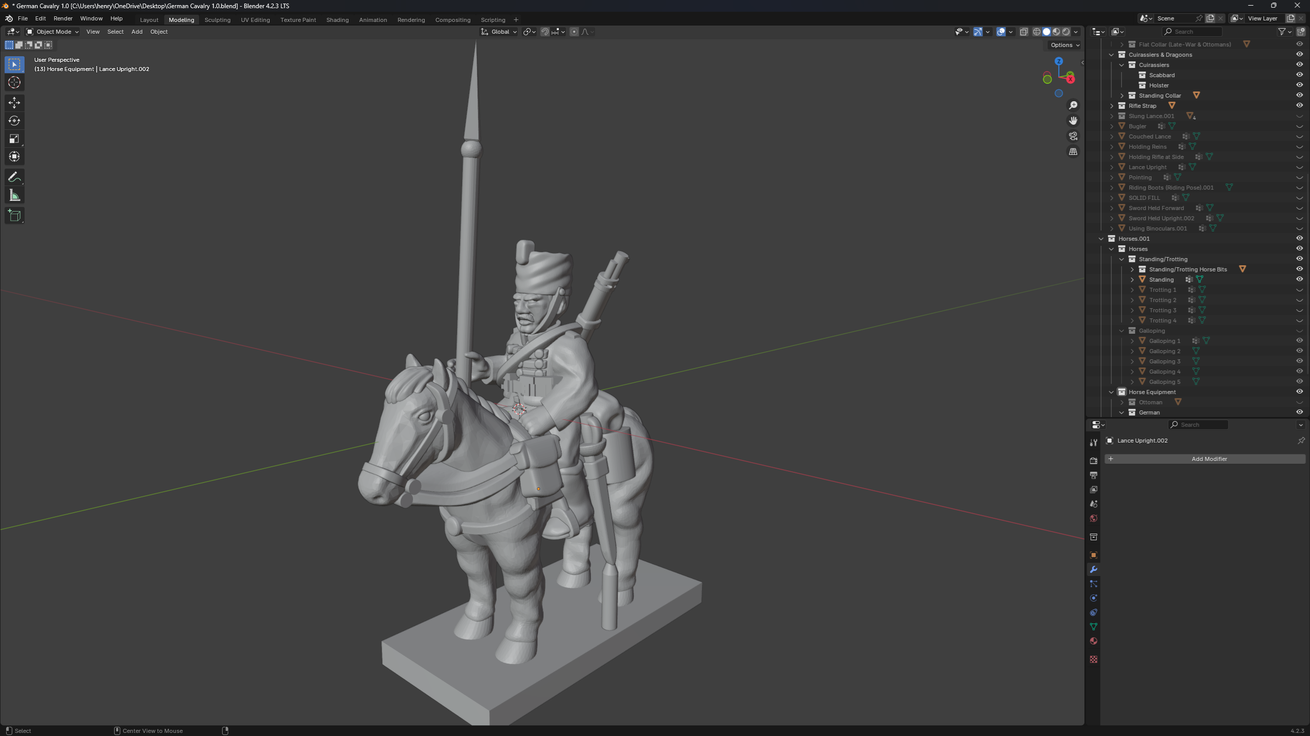 6-15mm German WWI Cavalry Blender Assets WWI-8